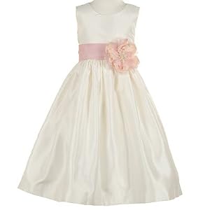 flowergirl's dress! :  wedding 312wajosxlL. AA300  Little Girls Special Occasion PINK ROSE Flower Girl IVORY Dress Wedding 2-6 