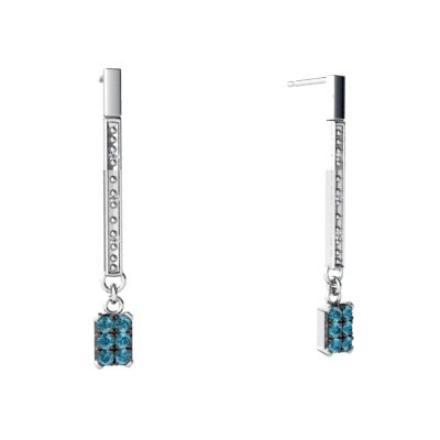 White Gold Diamond Dangle Earrings