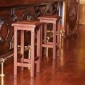 Cedar and leather stool, 'Empress' (dark brown)