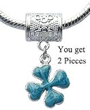 Pandora compatable alloy beads with enamel hand painting by GlitZ JewelZ © - you will recieve one pair of these beautiful lucky clover beads - fits pandora, chamilia & troll bracelets - at a bargain price - see pull down option below for other colors