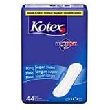 Kotex Maxi Pads Super Long Double pack 3028 - 44 pads/pk, 6 pack