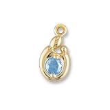 Mother and Child Genuine Aquamarine Charm