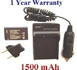 Nextop-Samsung SLB-1137D Brand New 1500mAh COMPATIBLE Battery + Compatible Wall & Car Charger (FREE European Adaptor) for Samsung i80, i85, i100, L74 Wide, NV11, NV24HD, NV30, NV40, NV100HD, NV103, NV106 HD