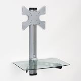 1 Shelf Wall Mount Bracket for LCD, LED and Plasma TV Between 10 and 32 inches - Silver with Glass Shelf ~ Displays2go