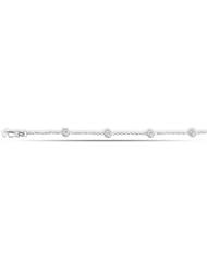 14K White Gold Anklet With Cz Anklet (10 Inches)