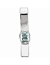 14K White Gold Oval Cut Sky Blue Topaz Pendant -- LIFETIME WARRANTY