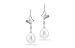 14 Karat White Gold Hand Crafted Polished Finished Fine Butterfly Earring Enhanced With Freshwater Cultured Pearls And Accented With Bezel Set Diamonds. ( 0.0315-CT GH-Color SI-Clarity)