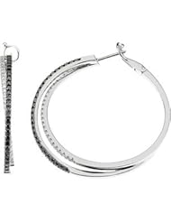 14K White Gold Pair 1 1/2 Ct Tw 14Kw W/Black Rhodium Black And White Gold Diamond Earrings