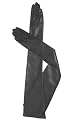 Opera Length Black Leather Gloves - Unlined - By Fratelli Orsini (16 Button Length)
