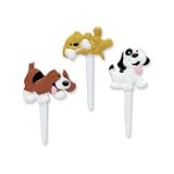 Puffy Puppy Dog Cupcake Picks - 12ct