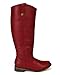 Breckelle AE45 Women Leatherette Round Toe Riding Knee High Boot - Red