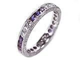 Platinum Sapphire & Diamond Eternity Ring Size 6.25 Ct.tw 1.20