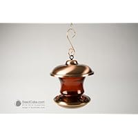 Woodlink Coppertop Hummingbird Feeder - Ruby Glass and Brushed Copper