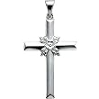 Platinum Cross Pendant - 29.50x19.50mm