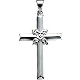 Platinum Cross Pendant - 29.50x19.50mm