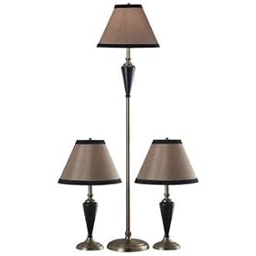 Set of 3 Hunley Bronze Floor and Table Lamps