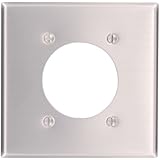 Leviton 83026 2-Gang Flush Mount 2.15-Inch Diameter, Device Receptacle Wallplate, Standard Size, Device Mount, Aluminum