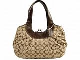 Coach Signature Ergo Pleated Framed Satchel Hobo Handbag 14380