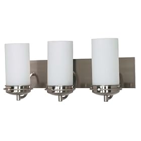Nuvo Lighting 60 496 Polaris Vanity Light with White Opal Glass, Brushed Nickel, 3-Light by Nuvo