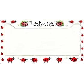 Airbrushed License Plate - - Ladybug Plastic License Plate Frame - #9513