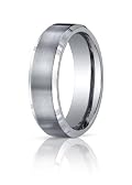 Bechmark Ring Titanium 7mm Comfort-Fit Satin-Finished Beveled Edge Design Ring