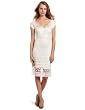 ABS Allen Schwartz Women's Crochet Dress With Short Sleeves ABS Allen Schwartz Women's Crochet Dress With Short Sleeves