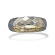 Faceted Zirconium Plated Tungsten Carbide Men's Ring