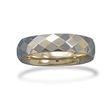 Faceted Zirconium Plated Tungsten Carbide Men's Ring