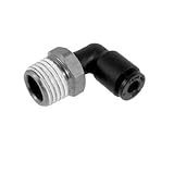 uxcell 4mm クイック コネクタ 13mm オス 空気圧 継手 スレッド エルボタイプ