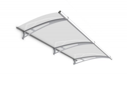  Edelstahl Vordach Lightline 1900 x 950 mm in weiss satiniert