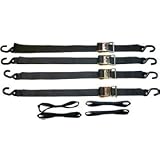 8 Piece Heavy Duty Motorcycle Ratchet Tie-Down Strap Kit 