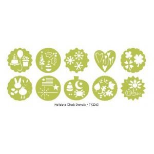 CHALK STENCILS 10PK HOLIDAYS Papercraft, Scrapbooking 