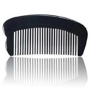 KLOUD City ® Black natural handmade ox horn pocket size massage comb hair brush