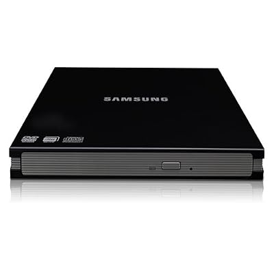 The black samsung external dvd/cd writer drive