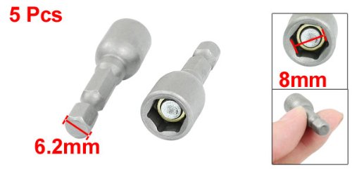 42mm Long 8mm Magnetic Quick Release Nutsetter Bit Driver Set 5 Pcs