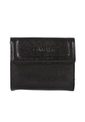 Calvin Klein CCRCJ004-BK Black Lizard Embossed Leather Bi-Fold Wallet