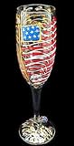 America's Flag Design - Hand Painted - Flute - 6 oz.