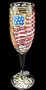 America's Flag Design - Hand Painted - Flute - 6 oz.