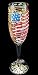 America's Flag Design - Hand Painted - Flute - 6 oz.