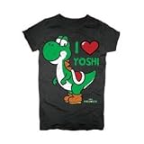 Nintendo Super Mario World I LOVE YOSHI Juniors T-Shirt Medium