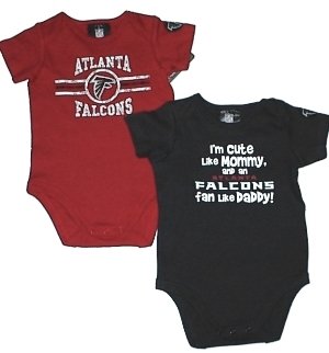 NFL Team Newborn Baby Gerber Two Pack Short Sleeve Bodysuit Creepers (0-3 Months, Atlanta Falcons)