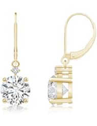 3.05 ct Leverback Round Diamond Earrings