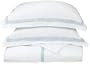 Andiamo Resorts Collection 420-Thread Count Cotton Full/Queen Duvet Set, White with Light Blue Frame