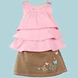 le top Designer Girls Clothing BUTTERFLY Skirt Set 4-6X