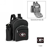 Georgia Bulldogs NCAA Sorrento Insulated Picnic Backpack (Black/Grey) (Embroidered Logo)