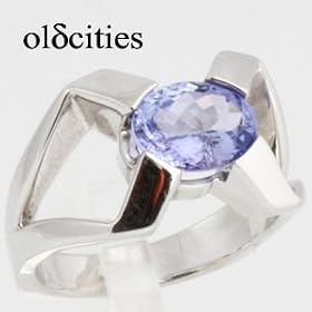 14K White Gold 2.1 Ct Tanzanite Ring - OldCities Custom Jewelry by 15