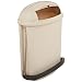 Rubbermaid Commercial 14.5-Gallon Hands-Free Pedal Rolltop Trash Can Rectangular, 14.7" Width x 22.25" Depth x 27.2" Height, Beige