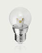 3 Watt Clear LED Light Bulb Bubble Globe Shape E26 Standard Household Base