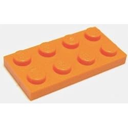 Lego Building Accessories 2 x 4 Orange Plate, Bulk - 50 Pieces per Package