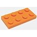 Lego Building Accessories 2 x 4 Orange Plate, Bulk - 50 Pieces per Package